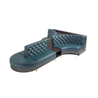 Canapé d'angle en Y de luxe léger, ensemble de banquette de bowling en cuir bleu clair pour restaurant, banquette d'attente d'angle