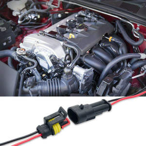 Superseal AMP/Tyco 2 Way pre-wired Waterproof 12V konektor listrik pin - Product Image 2