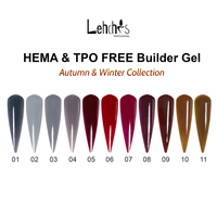 Gel de construction pour ongles Lehchis 15g, gel de construction brun mocha, gel UV, 11 couleurs, gel dur, sans HEMA ni TPO, couleur café brun