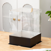 Nouveauté boîtes à gâteaux transparentes carrées blanc petit bord de papier 800