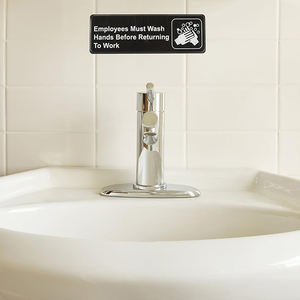 Fábrica de plástico personalizado al por mayor 9 "X 3" Empleados Tablero de señal de lavado a mano Tablero de lavado a mano Señal de cumplimiento de restaurante - Product Image 4