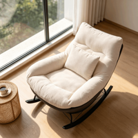 Fauteuil à bascule en tissu de haute qualité pour salon, ensemble de chaises de loisirs avec ottoman, chaise longue relaxante pour se détendre