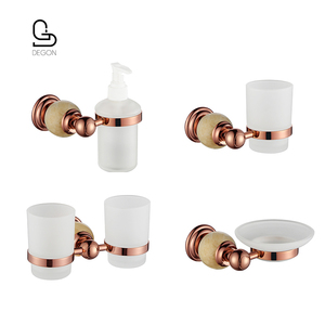 Juego de <span class=keywords><strong>Accesorios</strong></span> de <span class=keywords><strong>Baño</strong></span> de Mármol Comercial, Artículos Sanitarios y <span class=keywords><strong>Accesorios</strong></span> para <span class=keywords><strong>Baño</strong></span>, Dispensador de Jabón en Oro Rosa - Product Image 1