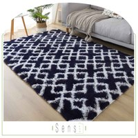Tapis de chambre à coucher rembourré, grand Logo imprimé, poils Shaggy, couleur bleu Royal, tapis chinois et tapis personnalisés