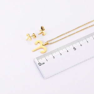 In acciaio inox placcato oro 18K segno zodiacale acquario Gemini cancro oroscopo segni collana pendente orecchini gioielli Set - Product Image 6