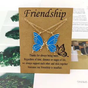 2024 popüler gümüş kolye kolye kız takı Charm kelebek kolye zinciri kadınlar için en iyi arkadaş dostluk kolye