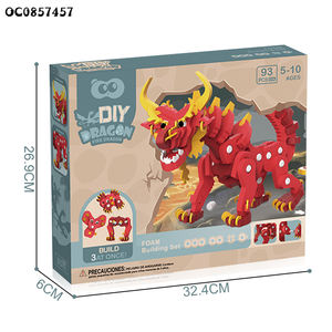 93 pièces <span class=keywords><strong>de</strong></span> blocs <span class=keywords><strong>de</strong></span> <span class=keywords><strong>construction</strong></span> <span class=keywords><strong>en</strong></span> <span class=keywords><strong>mousse</strong></span> EVA 3D pour enfants, puzzle éducatif, dragon <span class=keywords><strong>de</strong></span> feu - Product Image 6