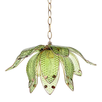 Décor spirituel réglable bouddhiste en forme de Lotus suspension or Antique laiton finition plafonnier pour intérieurs Vintage