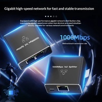 Divisor/Conmutador de Cable de Red RJ45 de 1 a 4 Puertos Gigabit 1000mbps para Laptop, Computadora, CCTV, STB, Router WIFI, Conexión a Internet Simultánea