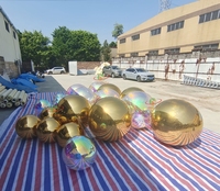 Boule gonflable géante en PVC effet miroir argenté personnalisée avec kit souffleur certifié CE/TUV pour mariages, fêtes, événements et décoration de scène