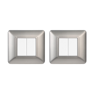 Interrupteur mural Gloca 2 gangues, plaque en plastique argentée, 2P, installation facile, compatible avec Matix - Product Image 1