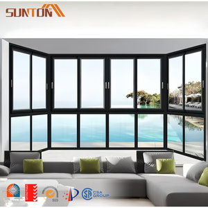 Fenêtre en <span class=keywords><strong>baie</strong></span> <span class=keywords><strong>et</strong></span> arc <span class=keywords><strong>coulissante</strong></span> à cadre en aluminium de grande taille pour l'extérieur personnalisée fenêtre d'angle <span class=keywords><strong>fixe</strong></span> en verre en aluminium moderne - Product Image 1