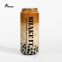 Gobelet en plastique transparent pour thé à bulles avec logo personnalisé, en PET, avec couvercle