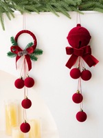Offre Spéciale : Clochette de Noël Nordique Rouge Floquée Faite à la Main, Écologique et de Haute Qualité – Idéale pour Arbre de Noël et Décoration de Vitrine (Direct Usine)