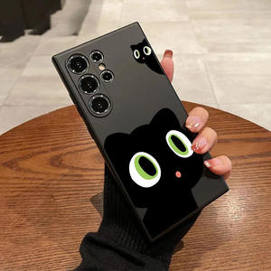 Custodia custodia custodia per telefono cellulare antiurto per <span class=keywords><strong>Samsung</strong></span> S25 24 23 Plus custodia per telefono cellulare carino gatto bianco nero - Product Image 6