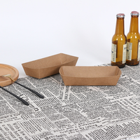 Plateau alimentaire jetable en papier format complet pour snacks et restauration rapide, avec logo imprimé, vente en gros à prix abordable