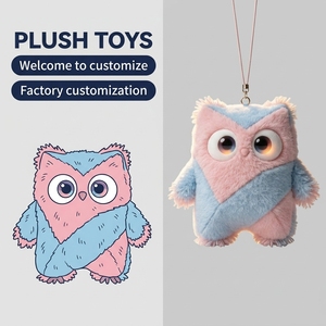 Juguete de Peluche Personalizado de Fábrica, Estilo Búho, Suave y Adorable, Llavero de Peluche Súper Suave para Decoración y Adorno de Bolsos - Product Image 1