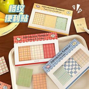 Imprescindibles para el Regreso a Clases: Bloc de Notas Adhesivas a Cuadros Brillantes, Varios Estilos, Bloc de Notas Autoadhesivas para Estudio - Product Image 1