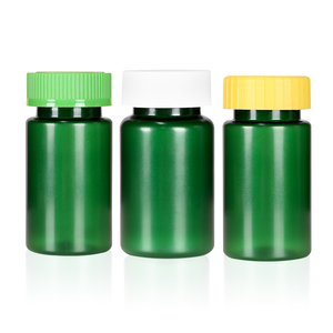 Customized Transparent Green Capsule Bottle Pharmaceutical Packaging PET <b>Plastic</b> For Health Products With Screw Cap - Product Image 2