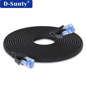 AT8 <b>Braided</b> Flat Ethernet Cable 40Gbps 2000MHz SFTP RJ45 Network Patch <b>Cord</b> - Product Image 1