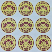 Vente en gros d'emballage de boîte de couleur PET personnalisé autocollants de logo adhésifs détachables avec joint anti-contrefaçon de résidus pour fruits