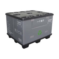 Boîte à palette pliable en plastique avec couvercle ondulé empilable et emboîtable pour le stockage en entrepôt et la logistique