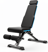 Banc de musculation réglable MERACH 1000 LBS, pliable rapidement, structure en acier allié, banc d'entraînement pour la maison avec support de tête étendu