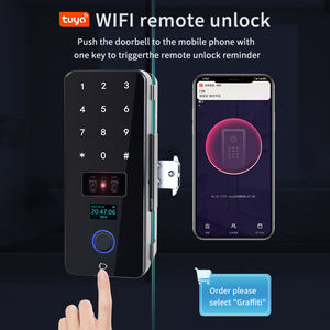 Умный замок для стеклянных офисных дверей (рамка/без рамки), открытие отпечатком пальца, кодом или картой - Product Image 3