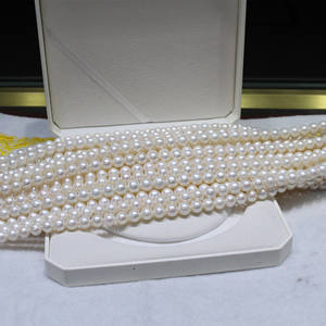Japanese Imported 925 Sterling <b>Silver</b> Gold-Plated Collar Natural <b>Pearl</b> <b>Necklace</b> 9-10 Small 6-7mm Round Almost Flawless - Product Image 4