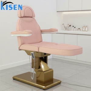 KISEN 3/4 Motor Beauty Salon <b>Electric</b> Facial Massage <b>Table</b> Reclining Cosmetic Treatment Eyelash Extension Luxury Curved Lash Bed - Product Image 1