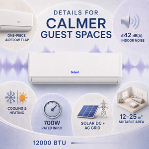 Condizionatore d'Aria Solare Ibrido 12000 BTU, Inverter <span class=keywords><strong>AC</strong></span> a Trasmissione Diretta PV, Split a Parete, Raffreddamento e Riscaldamento, <span class=keywords><strong>DC</strong></span> 80-380V <span class=keywords><strong>AC</strong></span> 110-240V per Uso Domestico - Product Image 3