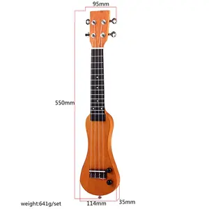 Ukelele Silencioso de 21 Pulgadas de Madera Maciza para Práctica o Presentaciones con Cuerdas de Nailon Italiano y Afinador - Product Image 2