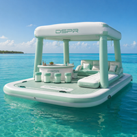Île flottante gonflable ODM avec logo et dimensions personnalisés pour yacht, marina, complexe hôtelier, fête en plein air, usage de loisirs