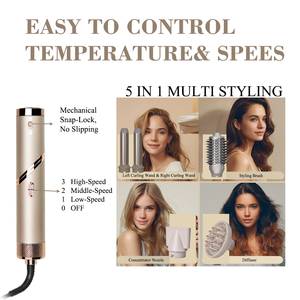 Styler capillaire multifonctionnel pour <span class=keywords><strong>salon</strong></span>, sèche-cheveux automatique 800W, peigne chauffant, brosse à air chaud à ions négatifs, boucleur rotatif durable - Product Image 6