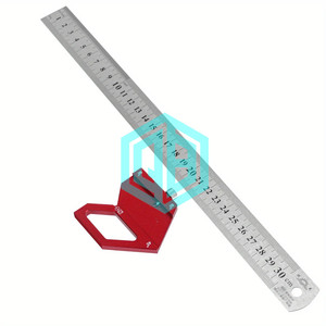 Règle en acier pour le travail du bois bloc de positionnement Center Finder 45/60/90 degrés Angle Scriber ligne jauge de marquage <span class=keywords><strong>menuiserie</strong></span> disposition carrée - Product Image 1