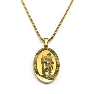 Collar de Acero Inoxidable para Hombre San Cristóbal, Collar Resistente al Deslustre para Hombre, Collar de Acero Titanio, Joyería Religiosa - Product Image 6