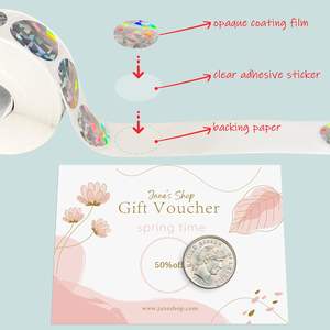 Holographic Scratch Off Stickers 500 Pcs Diy Scratch Tickets for Gender Reveal Eventsリワードプログラム - Product Image 4