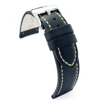 Correas de Reloj de Cuero Estilo Rally Deportivo DILOY España, Costuras Blancas, 18mm/20mm/22mm, Modelo 377, Venta al Por Mayor Disponible