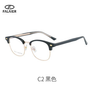 Lunettes de vue rondes classiques rétro Tr90 à monture intégrale, verres plats, anti-lumière bleue, style professionnel unisexe 87131 - Product Image 3