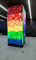 3D P1.86 P2.5 mmIndoor фиксированный светодиодный экран прямоугольный квадратный столбец СВЕТОДИОДНАЯ видеостена