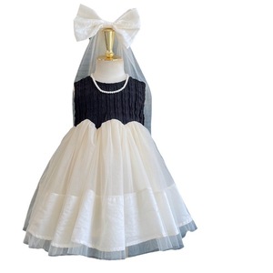 Bebé niñas 2024 verano nuevo bebé <span class=keywords><strong>Pompadour</strong></span> 80% algodón dulce patchwork estampado 95% algodón sin mangas malla pastel vestido - Product Image 4