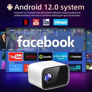 Projecteur vidéo intelligent 3D grand <span class=keywords><strong>écran</strong></span>, WiFi <span class=keywords><strong>6</strong></span>, Bluetooth, natif 1080P 4K, LED portable, home cinéma, Android 12, entièrement étanche - Product Image 3