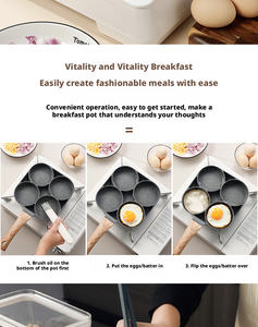 Sartén Antiadherente Engrosada de 4 Agujeros para Omelette, Bistec a la Parrilla, Hamburguesas y Pan, Utensilio de Cocina por Inducción para Desayunos, Venta al por Mayor - Product Image 6