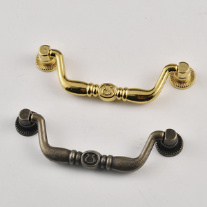 Furniture Handle Bar Zinc Alloy Antique Bronze <b>Gold</b> 97mm Drawer <b>Cabinet</b> Door Pull Minimalist Style Durable - Product Image 3