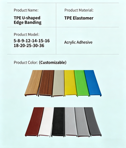 Bande de bordure en forme de U, bande décorative en TPE pour armoire en <span class=keywords><strong>bois</strong></span>, petit emballage, autocollante pour revêtement de sol domestique - Product Image 2