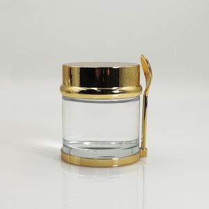 กระปุกแก้วใส่เนยเคลือบ UV สีทองขนาด50มล. หรูหราขนาด30กรัม80กรัมพร้อมช้อน - Product Image 1