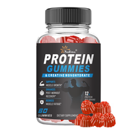 Gummies protéinés OEM & ODM avec créatine monohydrate, 12g de protéines par portion, complément nutritionnel sportif et bien-être musculaire