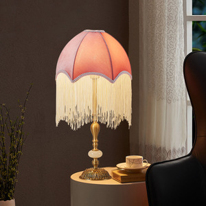 Mỹ Sang Trọng Hiện Đại AC Điện Thời Trung Cổ Đèn Cạnh Giường Ngủ Retro Tua Ngọc Brass Bảng Đèn Cho Phòng Khách RGB Pin Đọc Sách - Product Image 1