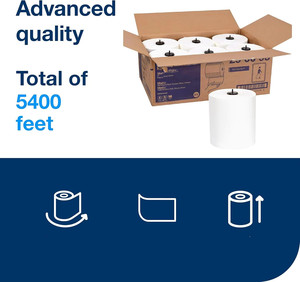 Haute absorption pour <span class=keywords><strong>Tork</strong></span> Matic Soft Hand Towel Roll 6 Jumbo Rolls in White à 900 ft Advanced Toilet Tissues-290095 - Product Image 2