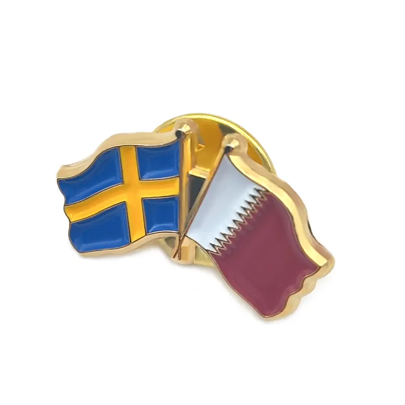 Abitudine del Paese Bandiere Stampato Dello Smalto Pin Distintivi di Metallo per I Vestiti